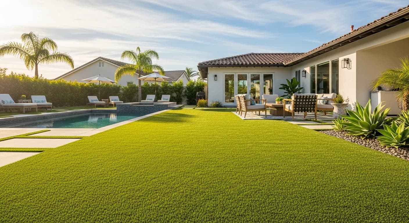 Beautiful artificial turf installation